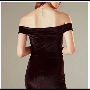 UO Velvet Off Shoulder Mini Dress